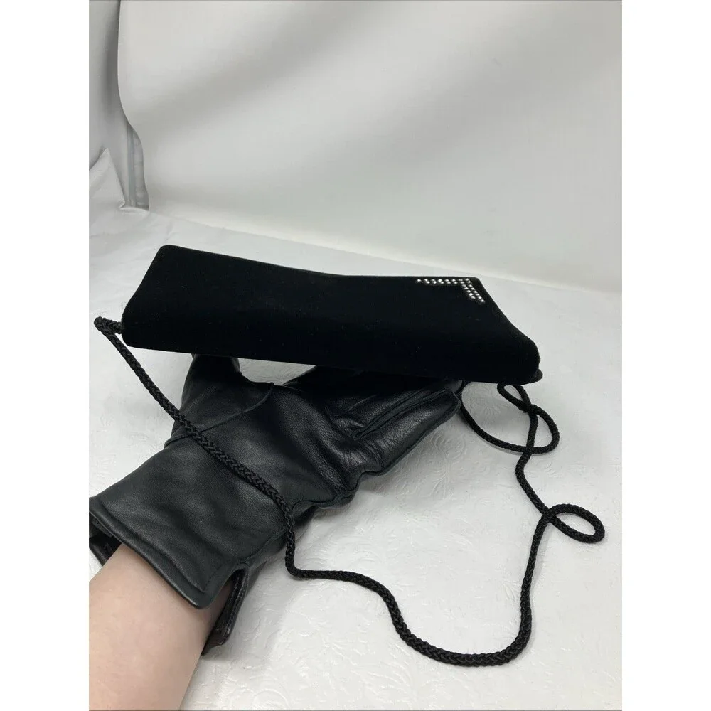 Vintage Shilton Japelle Black Velvet Clutch Bag Evening Shoulder Bag Hong Kong